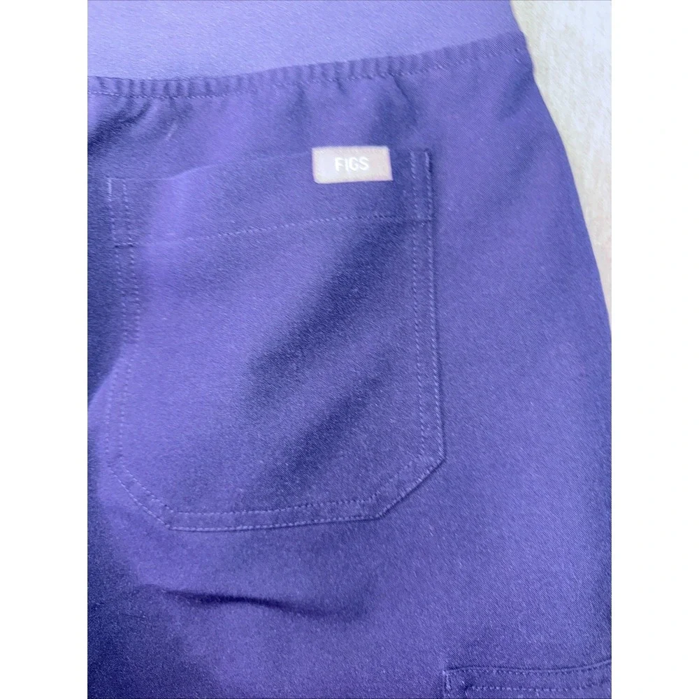FIGS Technical Collection Scrub Pants Small Navy Blue Drawstring Cargo Medical S